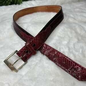 Justin genuine snakeskin red belt Sz 32